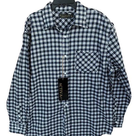 Ativa Black and White Casual Button Down Shirt - Picture 1 of 6